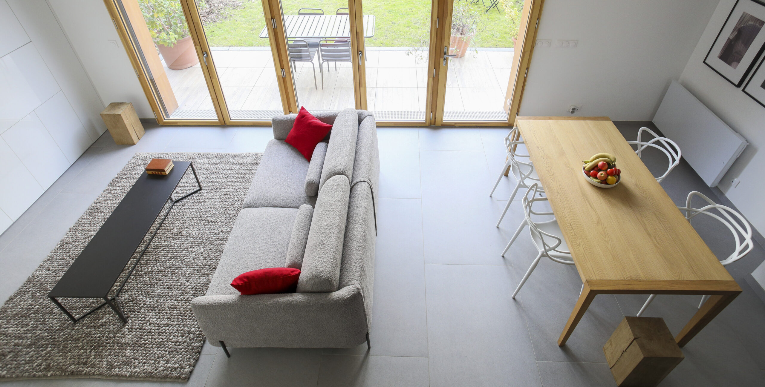 Localisation Modern loft Paris pièce de vie